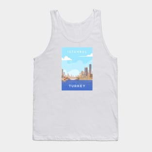 Istanbul, Turkey. Retro travel poster Tank Top